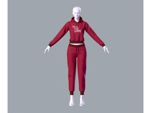 साधारण महिला ट्रैकसूट 3D मॉडल