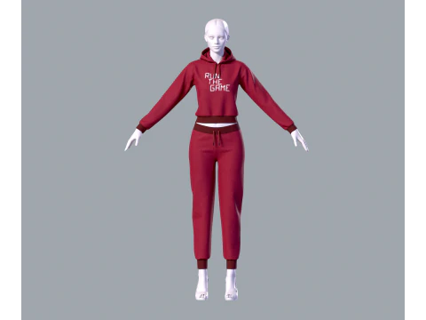 Eenvoudig trainingspak voor dames 3D Model