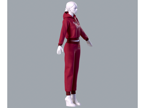 Простий жіночий спортивний костюм 3D Модель