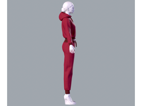 Простий жіночий спортивний костюм 3D Модель