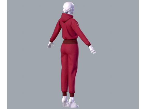 Простий жіночий спортивний костюм 3D Модель