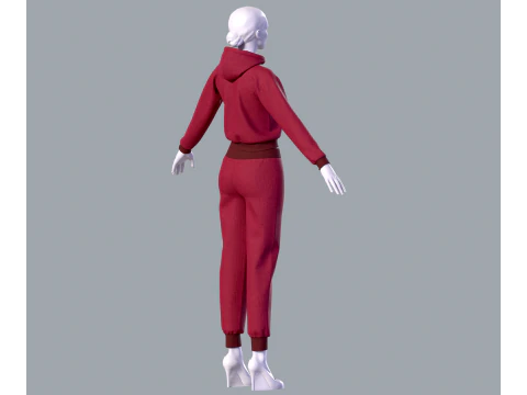 Simple Womens Tracksuit 3D Model