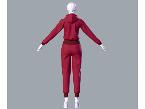 Простий жіночий спортивний костюм 3D Модель