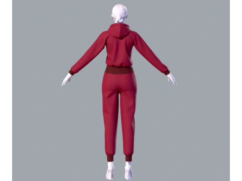 Simple Womens Tracksuit 3D Model