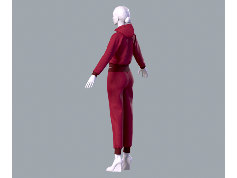 Простий жіночий спортивний костюм 3D Модель