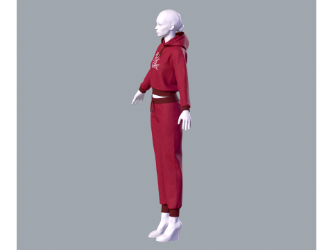 Простий жіночий спортивний костюм 3D Модель