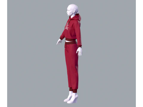 Simple Womens Tracksuit 3D Model
