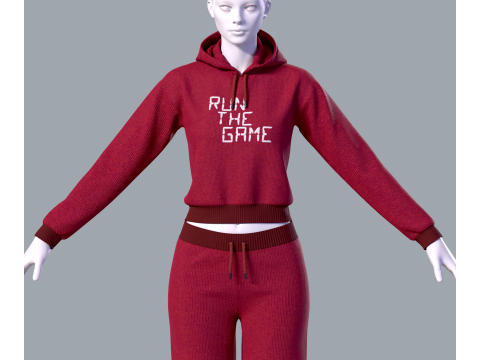 Простий жіночий спортивний костюм 3D Модель