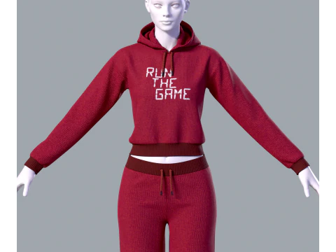 Simple Womens Tracksuit 3D Model