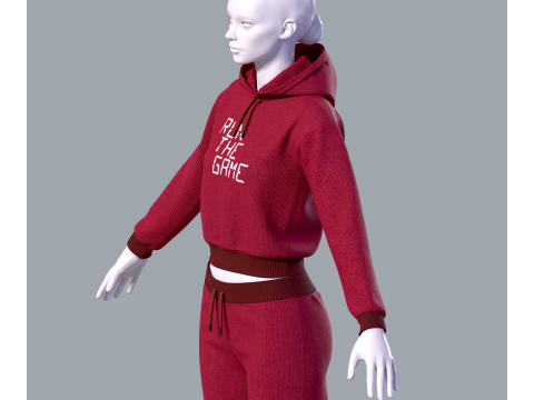 Простий жіночий спортивний костюм 3D Модель