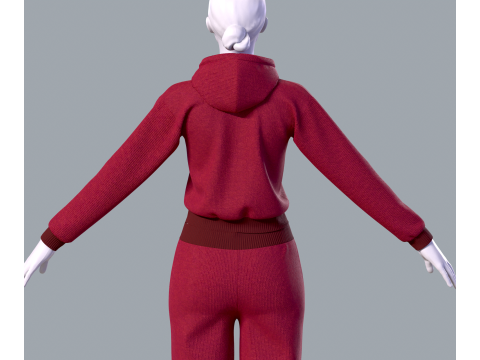 Простий жіночий спортивний костюм 3D Модель