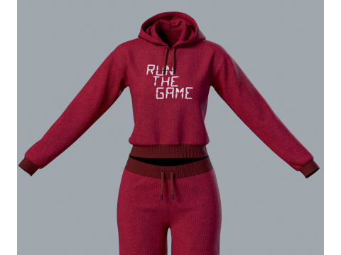 Простий жіночий спортивний костюм 3D Модель