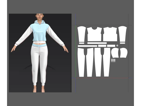Simple Womens Tracksuit 3D Model