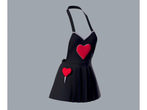 Womens apron Heart 3D Model