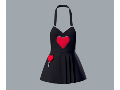 Womens apron Heart 3D Model