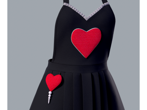 Womens apron Heart 3D Model
