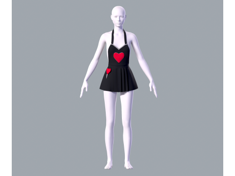 Womens apron Heart 3D Model