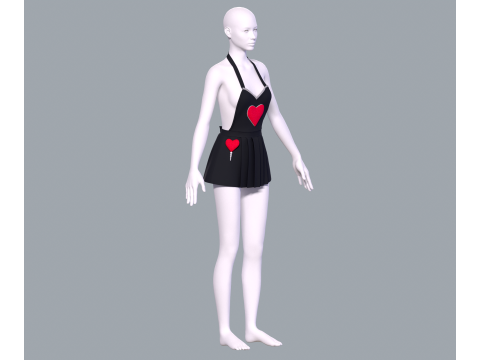 Womens apron Heart 3D Model