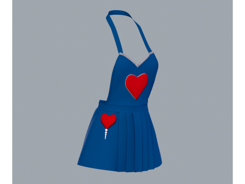 Womens apron Heart 3D Model