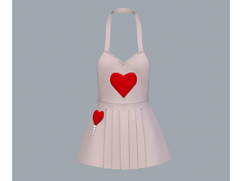 Womens apron Heart 3D Model