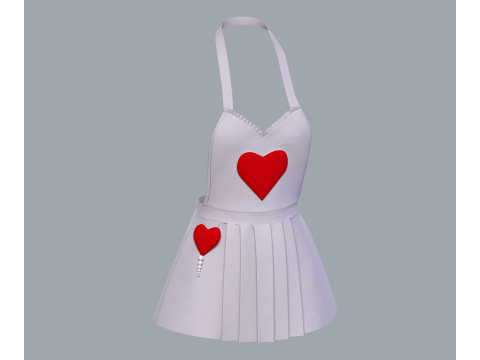 Womens apron Heart 3D Model