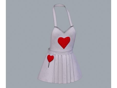 Womens apron Heart 3D Model