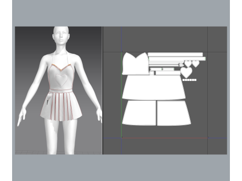 Womens apron Heart 3D Model