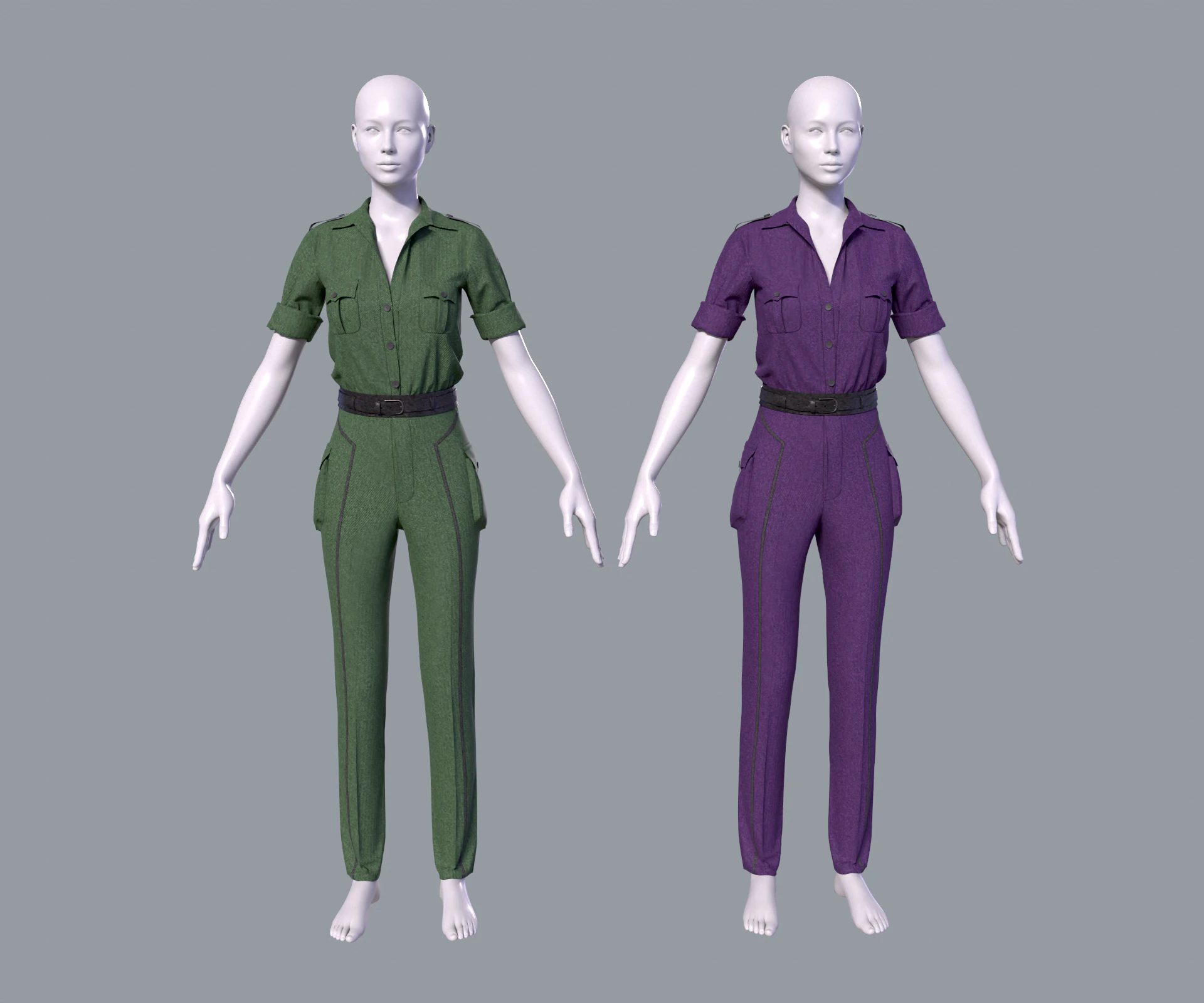 Womens Casual Outfit 2 3D Model .c4d .max .obj .3ds .fbx .stl .blend 