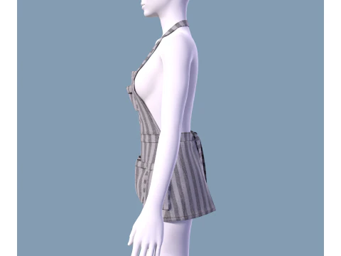 Womens apron with pockets 3D Model