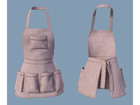 Womens apron with pockets 3D Model