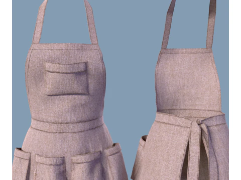 Womens apron with pockets 3D Model
