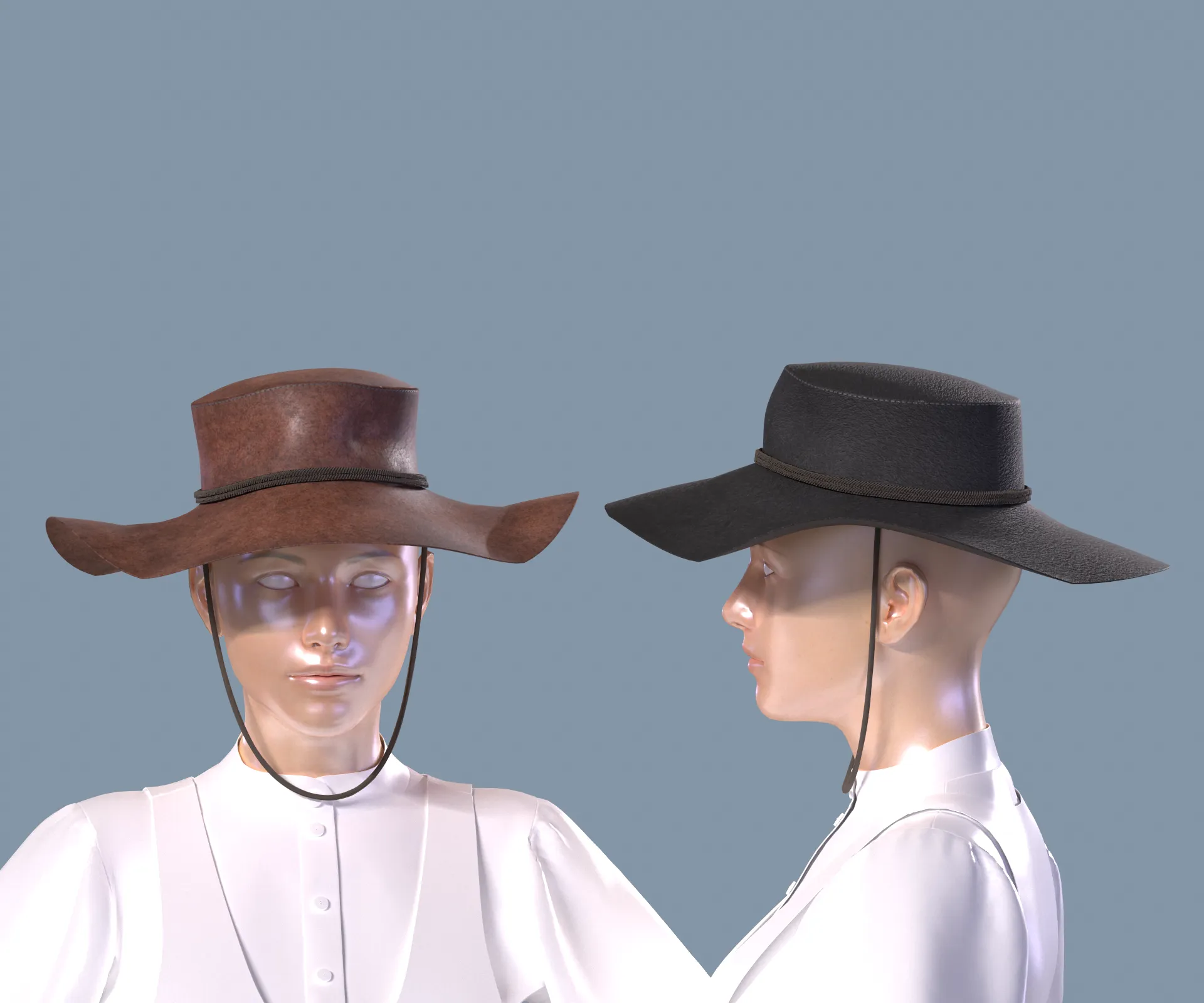 Western hat stetson 3D Model .c4d .max .obj .3ds .fbx .stl .blend 