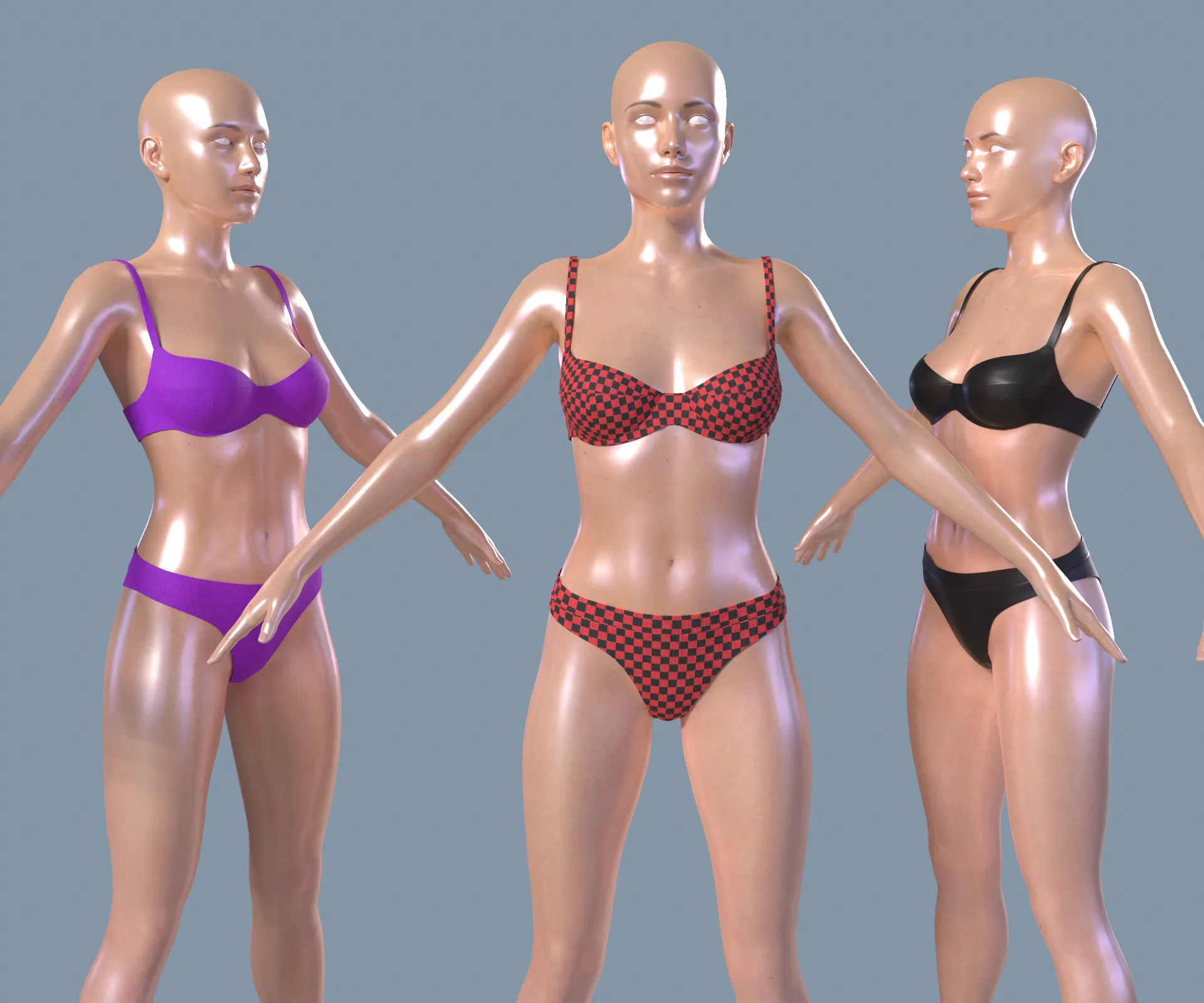 Womens sweasuit and underwear 3D Model .c4d .max .obj .3ds .fbx .stl .blend 