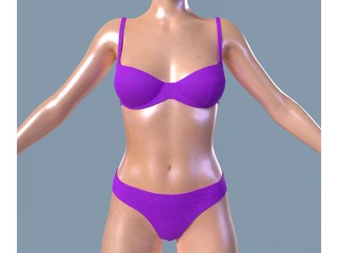 Womens sweasuit and underwear 3D Model