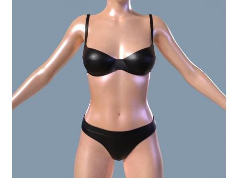 Womens sweasuit and underwear 3D Model