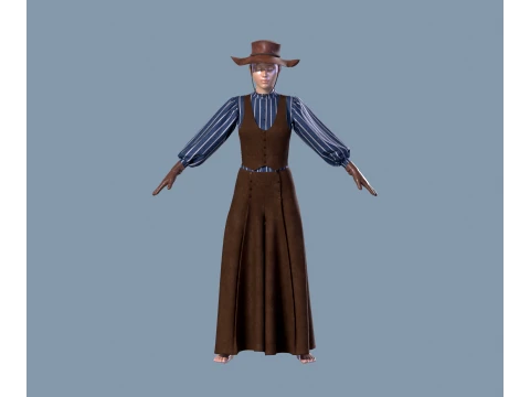 Womens Cowboy outfit 3D Model
