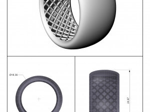grid ring 3Dモデル