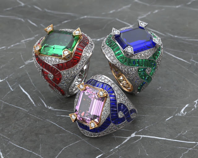 caduceous ring Modello di stampa 3D .c4d .max .obj .3ds .fbx .stl .blend 