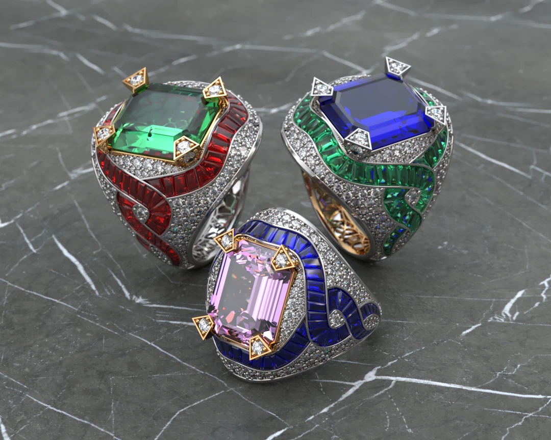 caduceous ring 3D Print Model .c4d .max .obj .3ds .fbx .stl .blend 