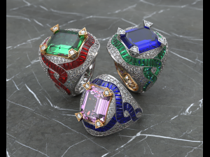 caduceous ring 3Dプリントモデル