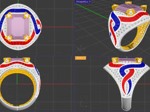 caduceous ring 3D Print Model