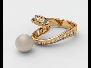 Pearl ring 3D Print Model
