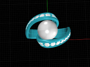 Pearl ring 3D Print Model