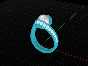 Pearl ring 3D Print Model