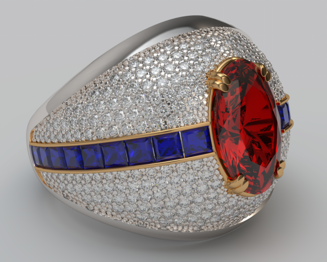 Pave ring 3D 프린트 모델 .c4d .max .obj .3ds .fbx .stl .blend 