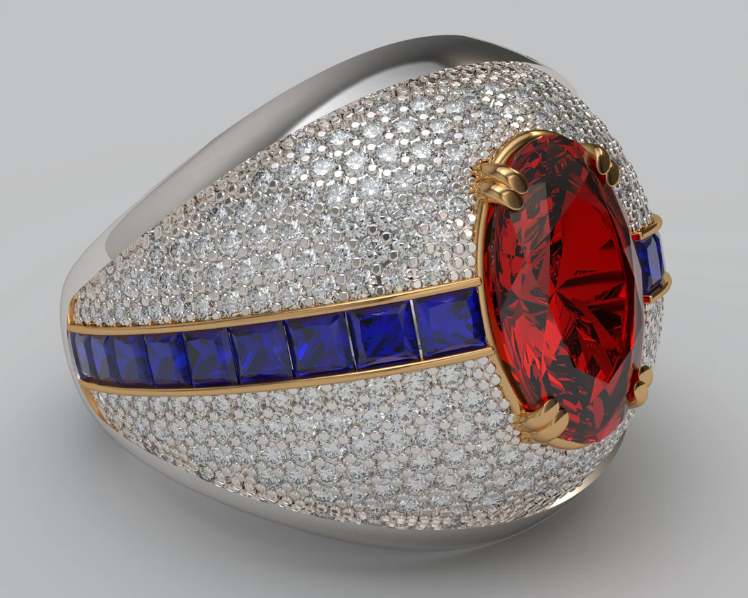Pave ring 3D Print Model .c4d .max .obj .3ds .fbx .stl .blend 