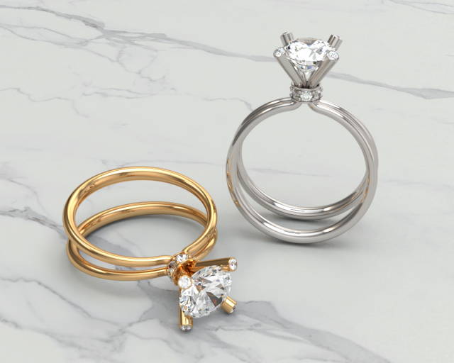 solitaire ring 3D प्रिंट मॉडल .c4d .max .obj .3ds .fbx .stl .blend 