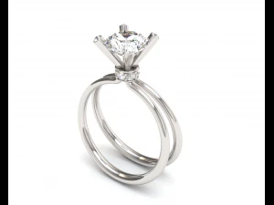 solitaire ring 3D Print Model
