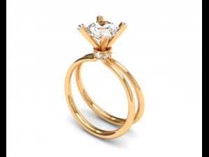 solitaire ring 3D Print Model