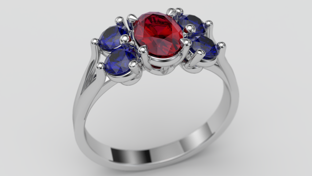 Oval stone ring 3D Принт Модель .c4d .max .obj .3ds .fbx .stl .blend 